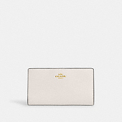 COACH C8329 Slim Zip Wallet GOLD/CHALK