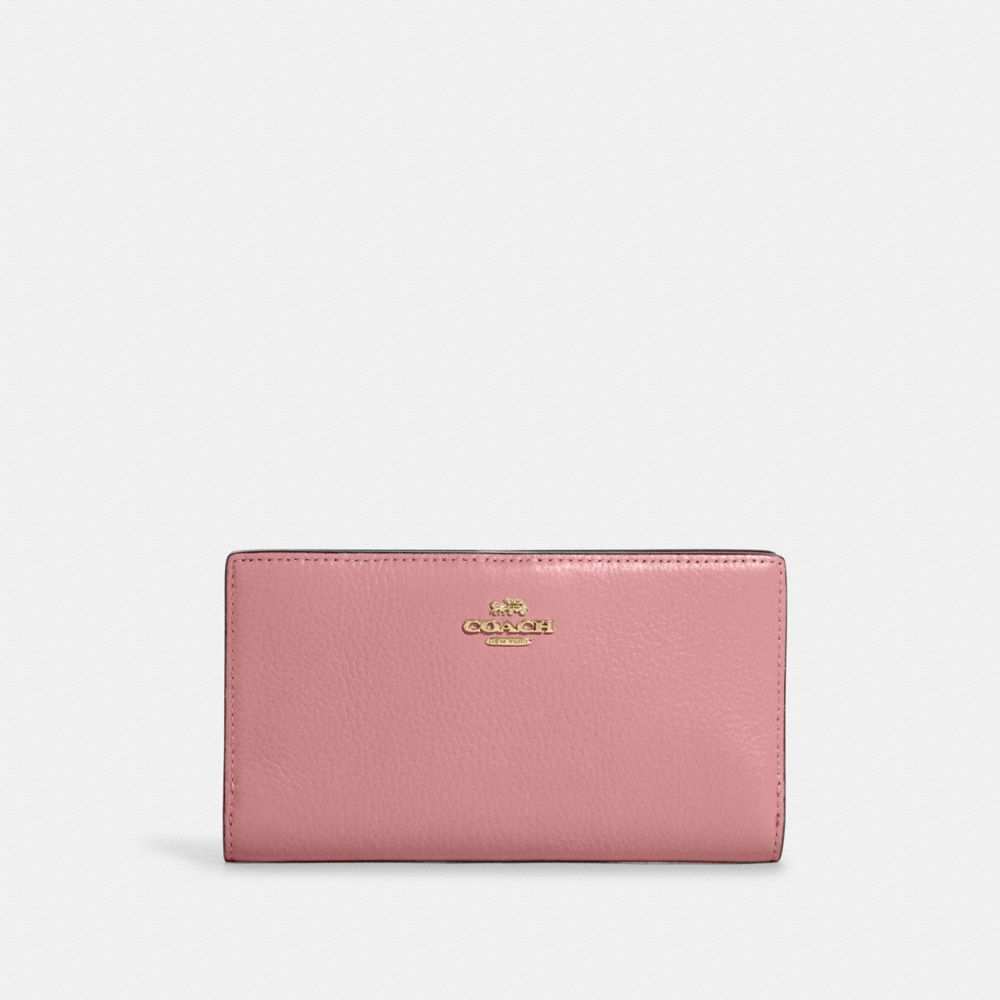 COACH C8329 Slim Zip Wallet GOLD/PINK