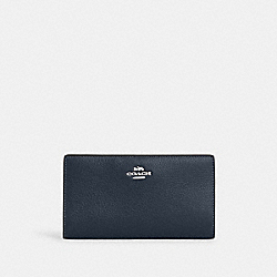 Slim Zip Wallet - C8329 - Silver/Denim