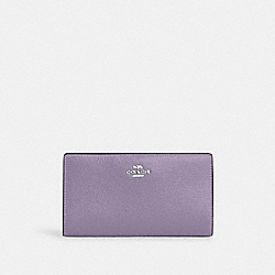 Slim Zip Wallet - C8329 - Silver/Light Violet