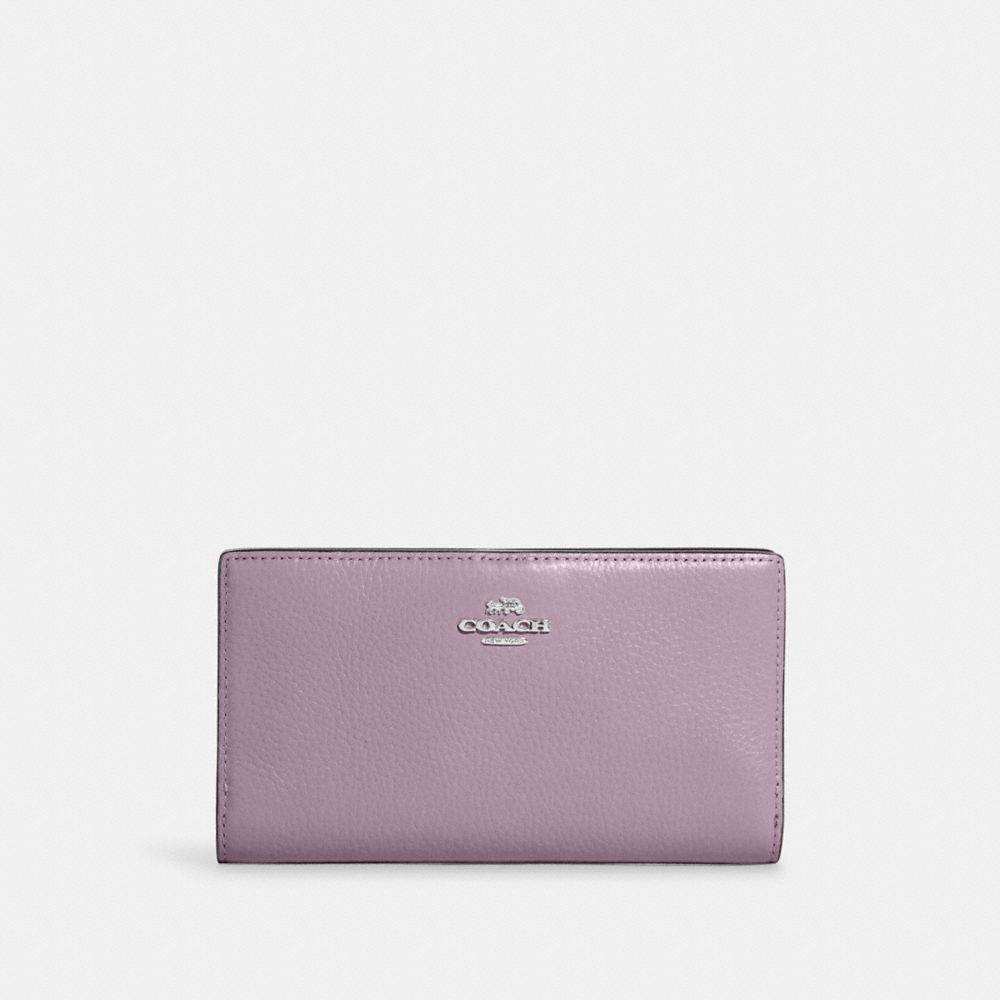 COACH C8329 Slim Zip Wallet SV/Soft Lilac