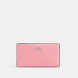 Slim Zip Wallet - C8329 - Silver/Flower Pink