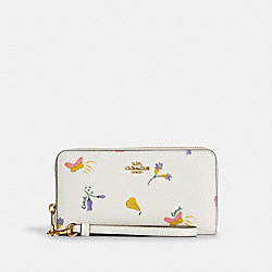 COACH C8336 - Long Zip Around Wallet With Dreamy Veggie Print GOLD/CHALK MULTI