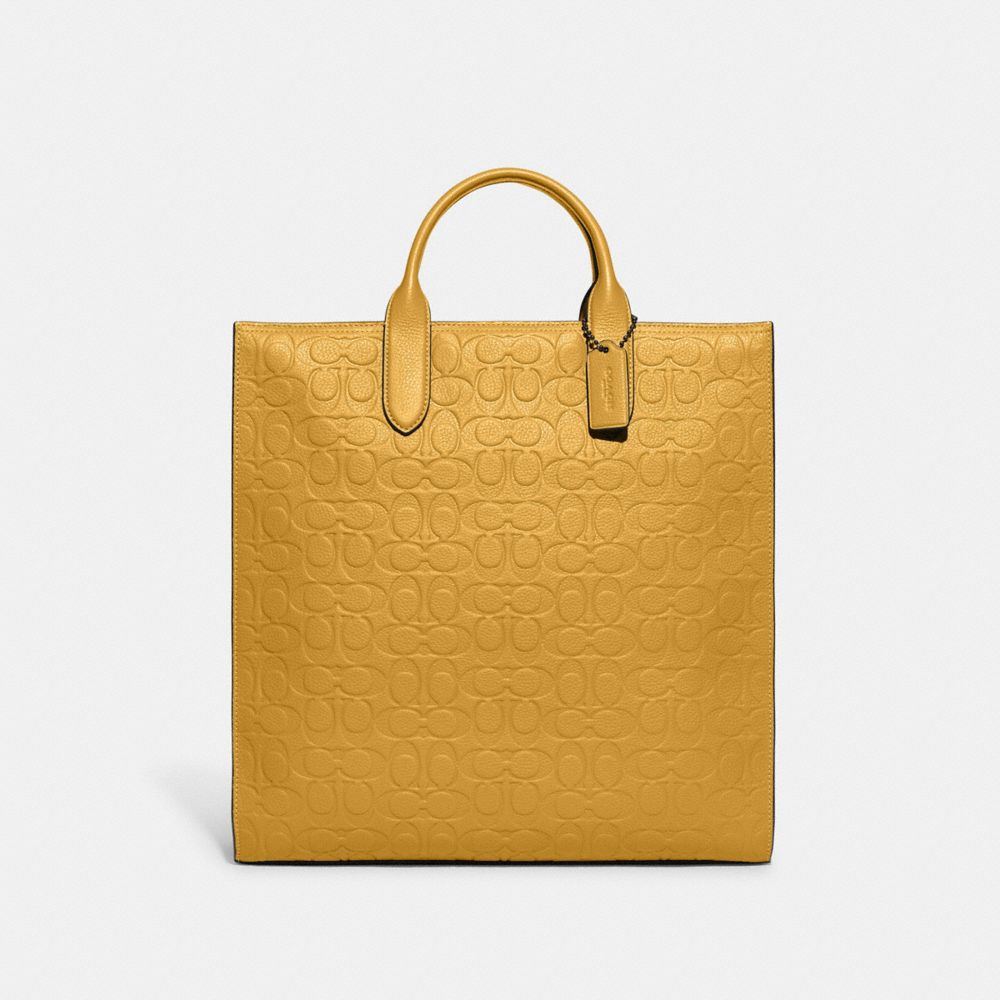 COACH C8343 Gotham Tall Tote In Signature Leather YELLOW GOLD