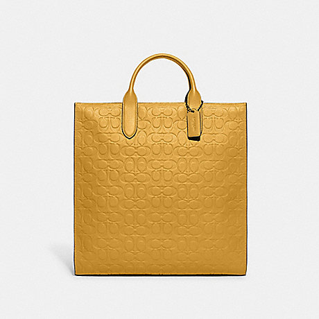 COACH C8343 Gotham Tall Tote In Signature Leather Yellow Gold