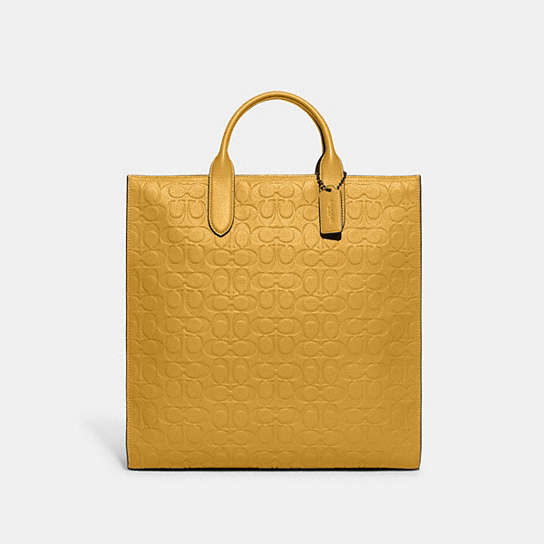 C8343 - Gotham Tall Tote In Signature Leather Yellow Gold