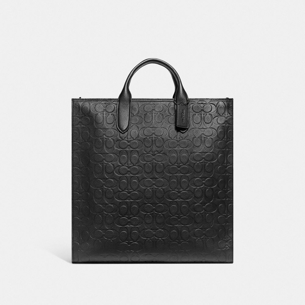 C8343 - Gotham Tall Tote In Signature Leather Black Copper/Black