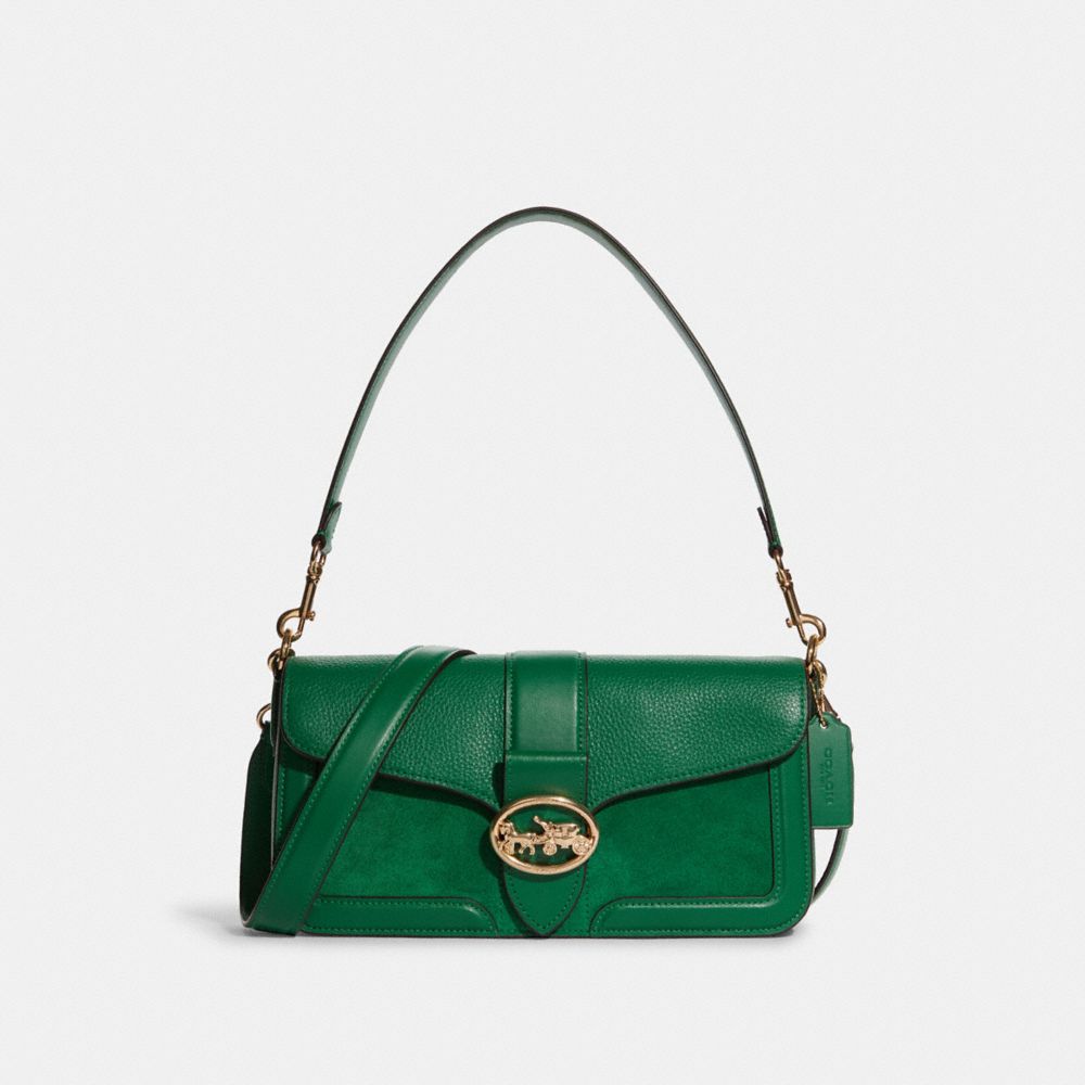 Georgie Shoulder Bag - C8345 - GOLD/GREEN