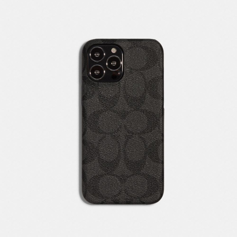 Iphone 13 Pro Max Case In Signature Canvas - C8361 - GRAPHITE