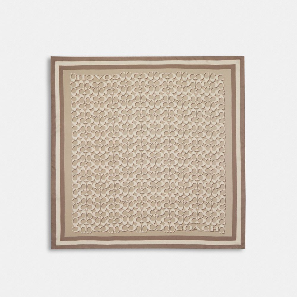 Signature Print Silk Square Scarf - BONE - COACH C8362