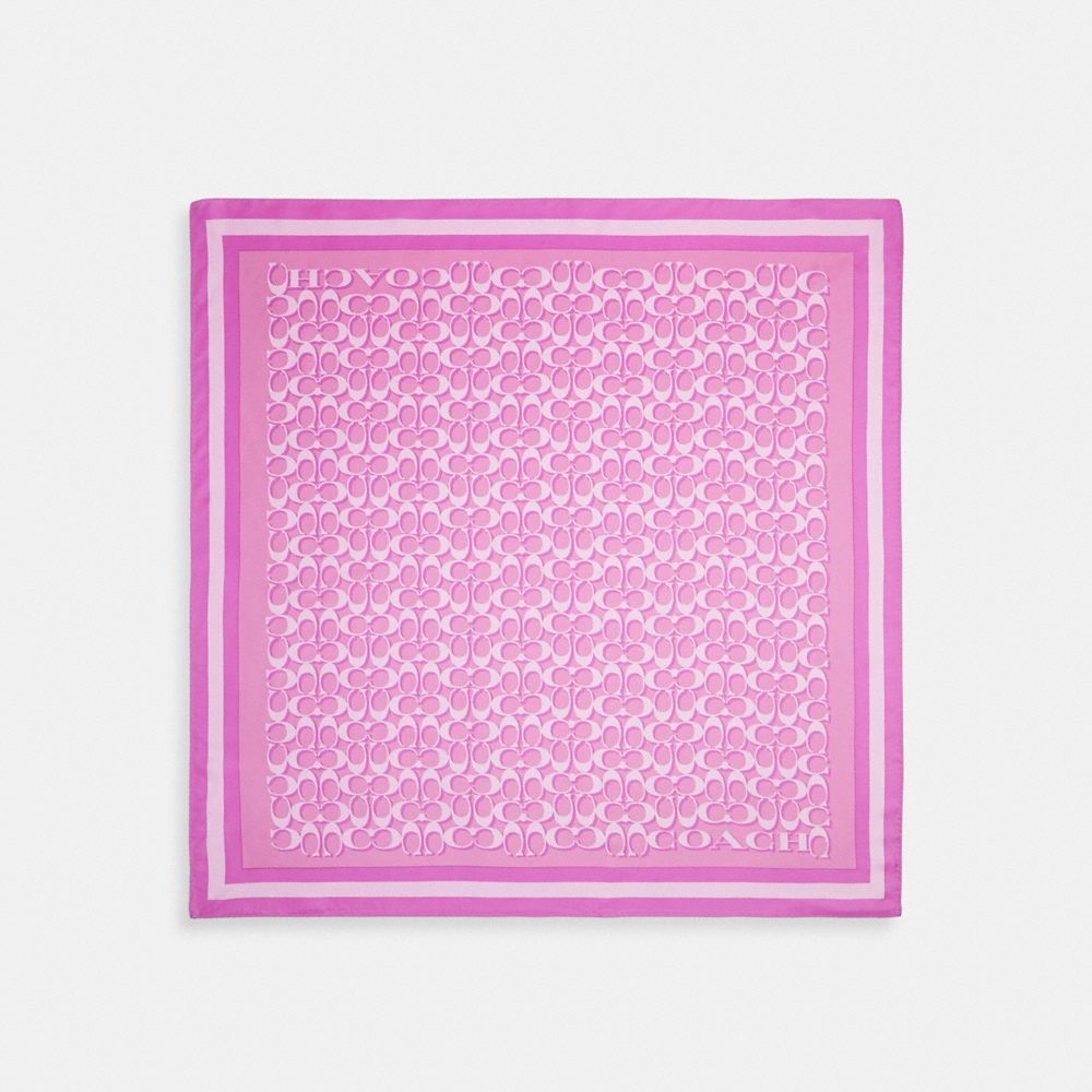 COACH C8362 Signature Print Silk Square Scarf FUSCHIA