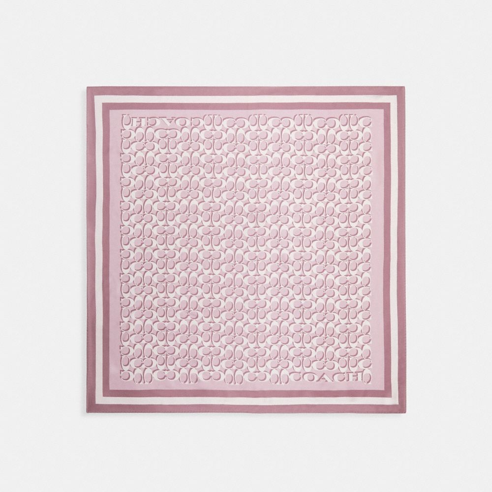 Signature Print Silk Square Scarf - C8362 - Lilac