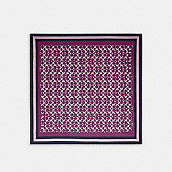 Signature Print Silk Square Scarf - C8362 - Dark Magenta