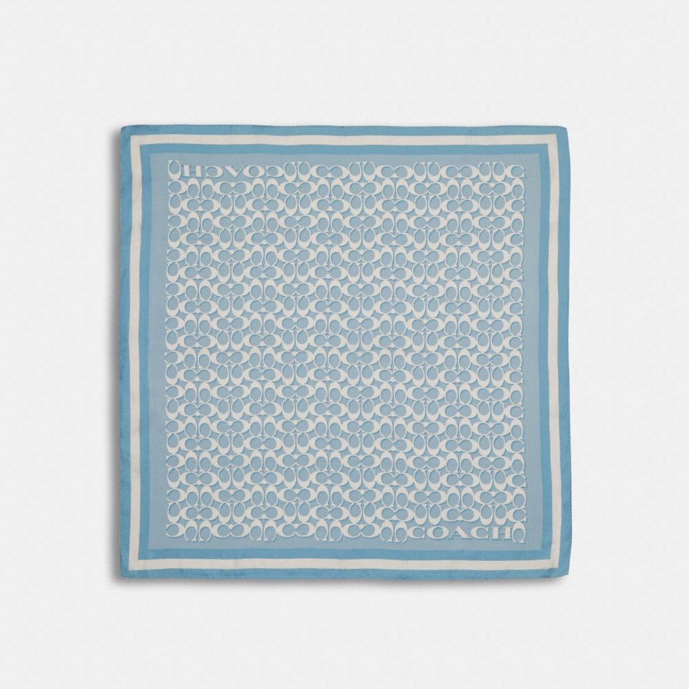 COACH Signature Print Silk Square Scarf - POWDER BLUE - C8362