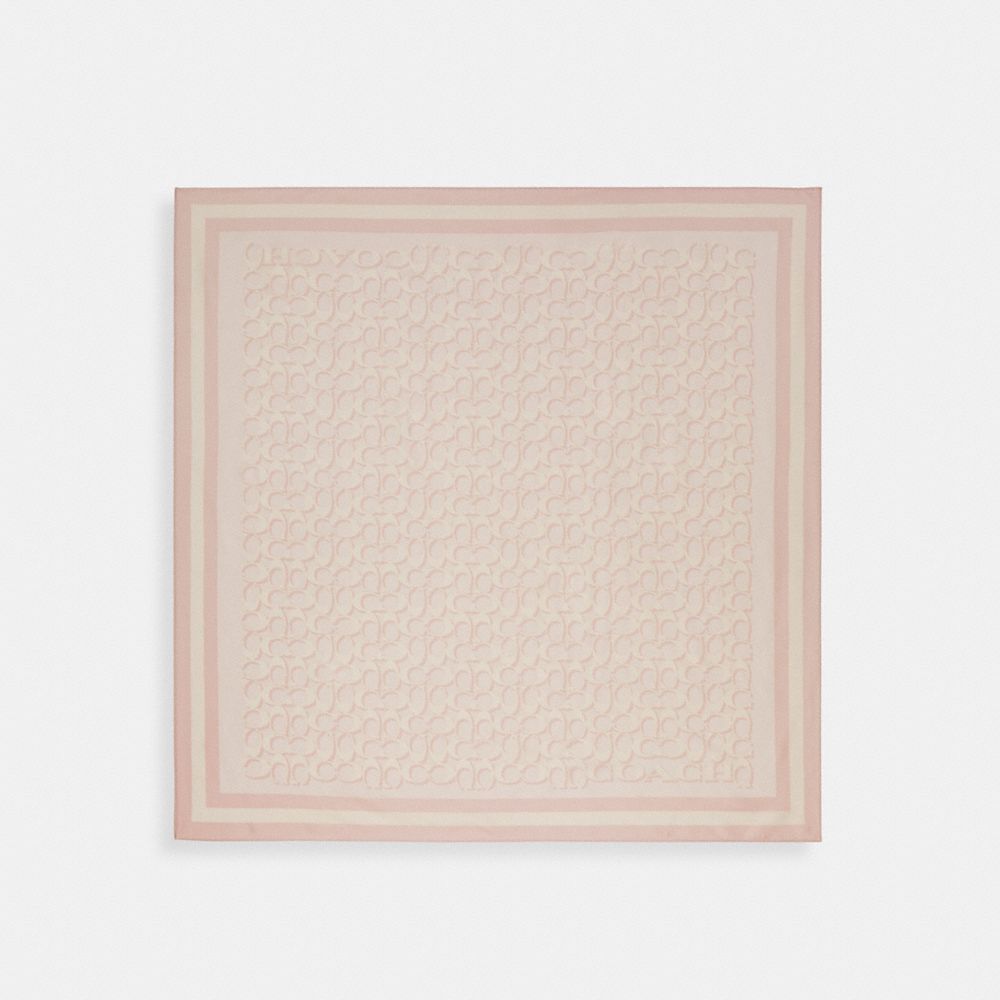 COACH C8362 Signature Print Silk Square Scarf NUDE