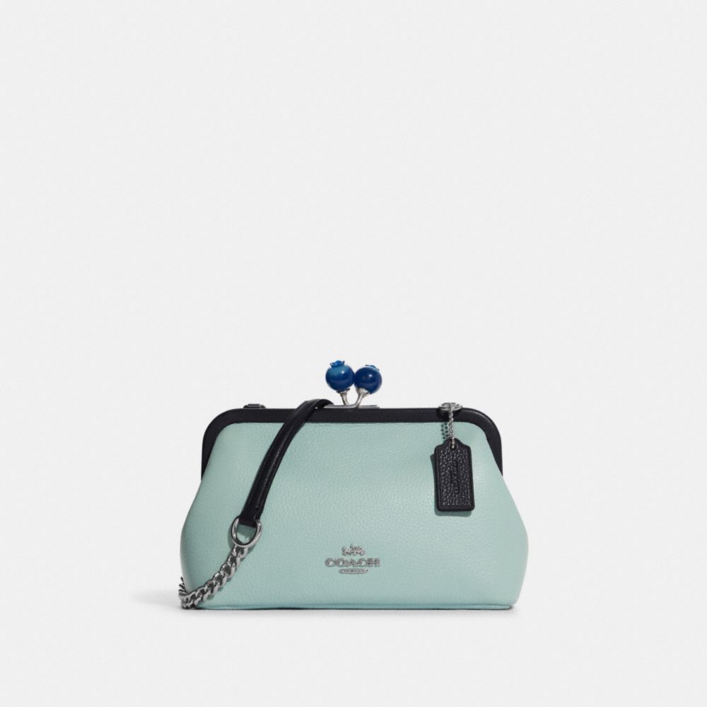COACH C8401 - Nora Kisslock Crossbody With Blueberry SILVER/LIGHT TEAL/ MIDNIGHT MULTI
