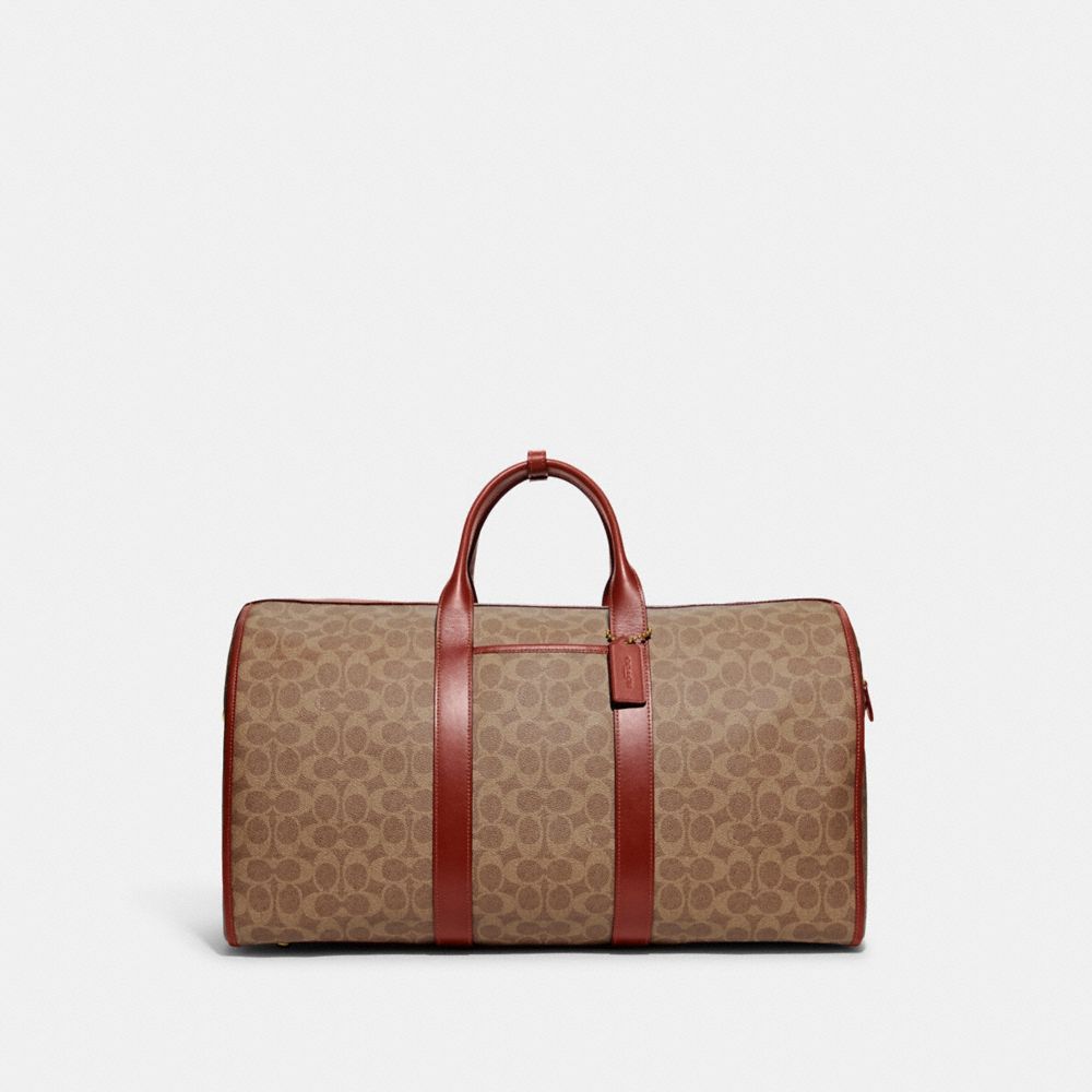 COACH C8412 Gotham Duffle Bag In Signature Canvas Tan/Rust