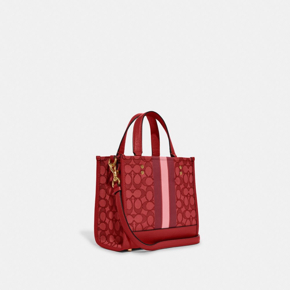 DEMPSEY TOTE 22 IN SIGNATURE JACQUARD WITH STRIPE AND COACH PATCH