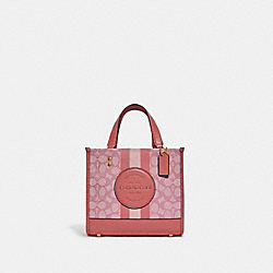 COACH C8417 Dempsey Tote 22 In Signature Jacquard With Stripe And Coach Patch GOLD/TAFFY MULTI