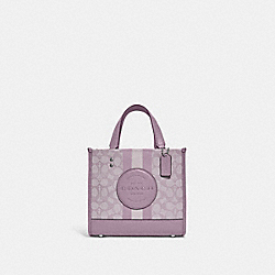 Dempsey Tote 22 In Signature Jacquard With Stripe And Coach Patch - C8417 - SV/Soft Lilac