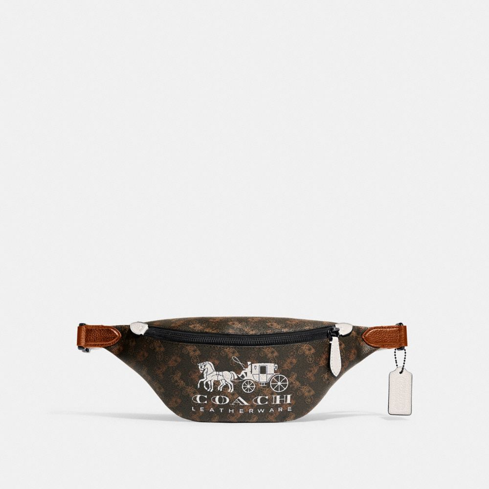 COACH C8421 Charter Belt Bag 7 With Horse And Carriage Print TRUFFLE/CHALK