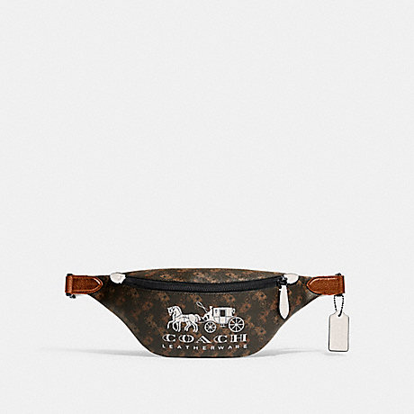COACH C8421 Charter Belt Bag 7 With Horse And Carriage Print Truffle/Chalk