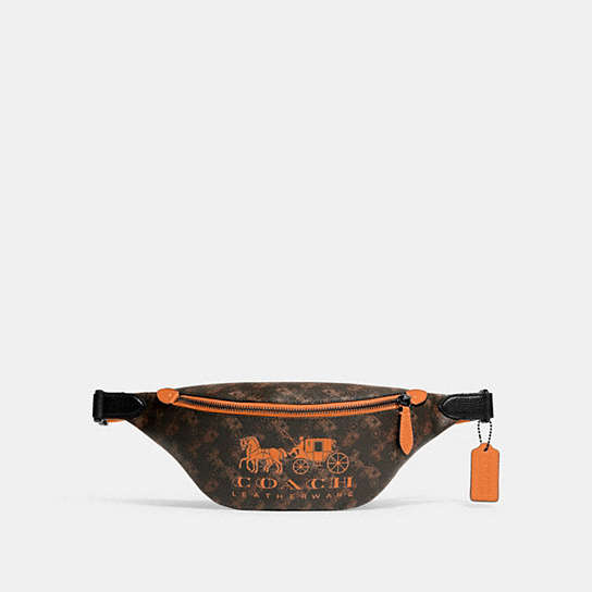 C8421 - Charter Belt Bag 7 With Horse And Carriage Print Truffle/Chalk