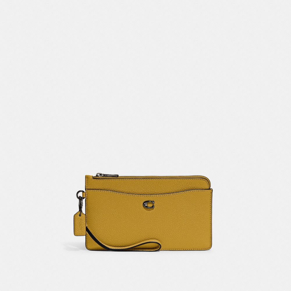 L Zip Wristlet - C8434 - Pewter/Flax