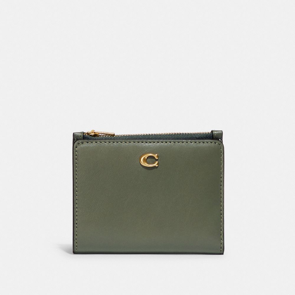 Bifold Snap Wallet - C8435 - Brass/Army Green