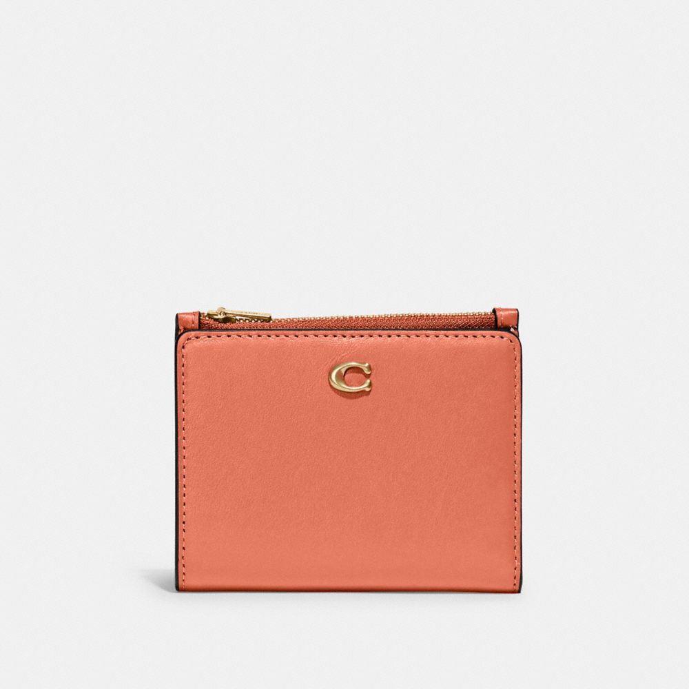 COACH C8435 Bifold Snap Wallet Brass/Pale Pistachio