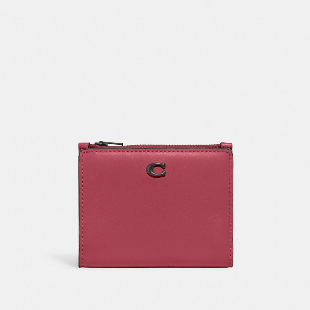 COACH C8435 Bifold Snap Wallet PEWTER/ROUGE