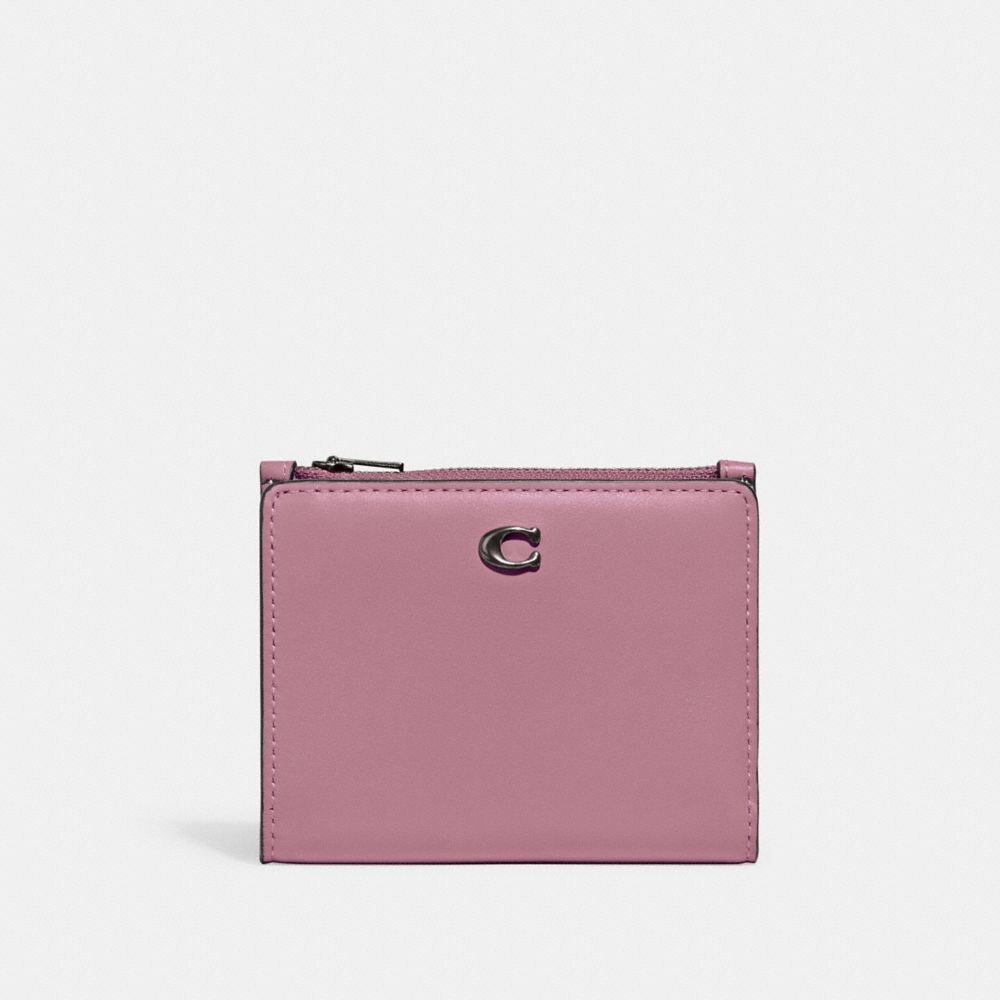 COACH C8435 Bifold Snap Wallet PEWTER/VIOLET ORCHID