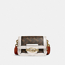 COACH C8440 Hero Crossbody With Horse And Carriage Print BRASS/CHALK BURNISHED AMBER