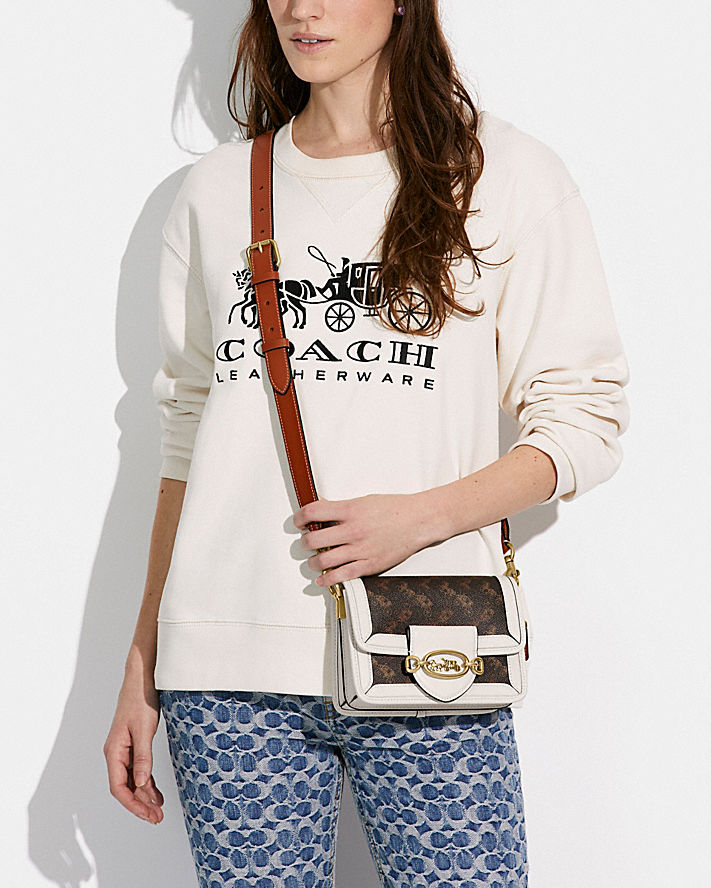 HERO CROSSBODY WITH HORSE AND CARRIAGE PRINT-B4/Chalk Burnished Amber