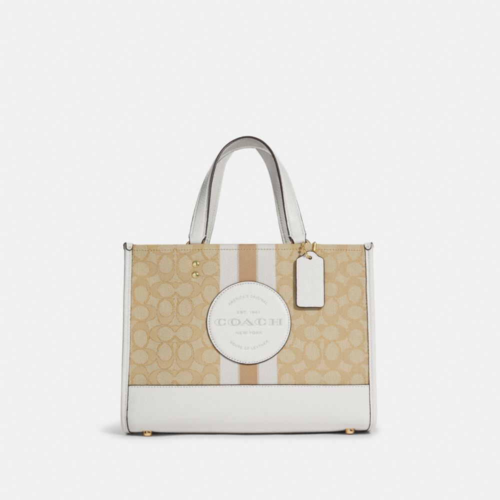 DEMPSEY CARRYALL IN SIGNATURE JACQUARD WITH STRIPE AND COACH PATCH