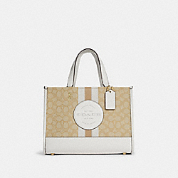 Dempsey Carryall In Signature Jacquard With Stripe And Coach Patch - C8448 - GOLD/LIGHT KHAKI CHALK