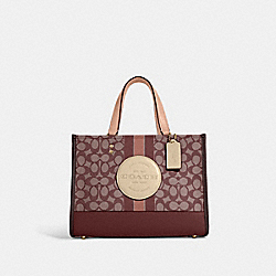 Dempsey Carryall In Signature Jacquard With Stripe And Coach Patch - C8448 - Gold/Wine Multi