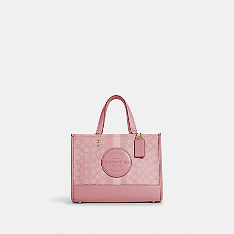 COACH C8448 Dempsey Carryall In Signature Jacquard With Stripe And Coach Patch Gold/True-Pink-Multi