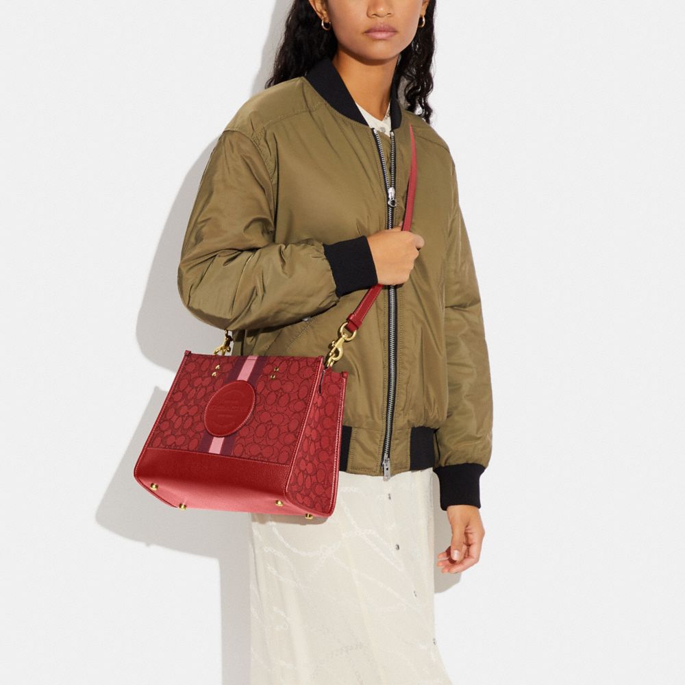DEMPSEY CARRYALL IN SIGNATURE JACQUARD WITH STRIPE AND COACH PATCH