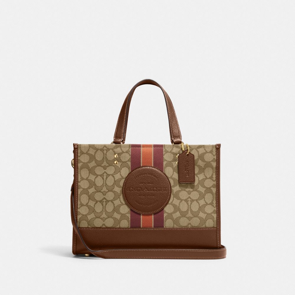 Dempsey Carryall In Signature Jacquard With Stripe And Coach Patch - C8448 - Im/Khaki/Saddle Multi