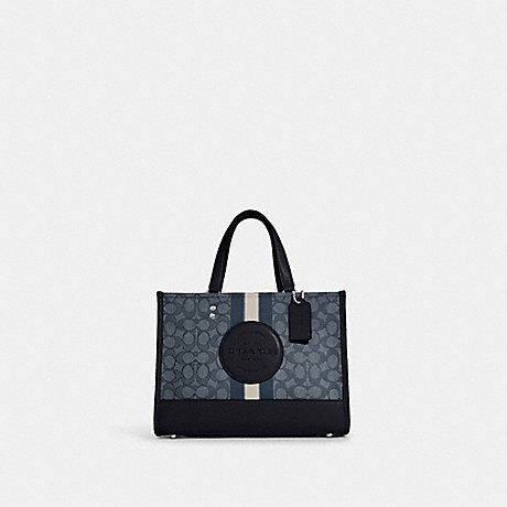 COACH C8448 Dempsey Carryall In Signature Jacquard With Stripe And Coach Patch Silver/Denim/Midnight-Navy-Multi