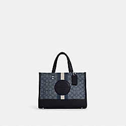 COACH C8448 Dempsey Carryall In Signature Jacquard With Stripe And Coach Patch SILVER/DENIM/MIDNIGHT NAVY MULTI