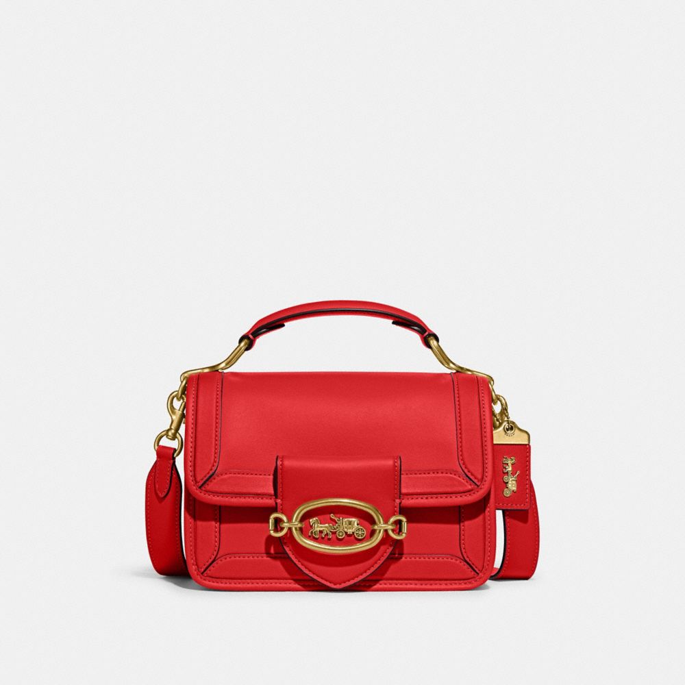 COACH C8449 Hero Shoulder Bag BRASS/SPORT RED