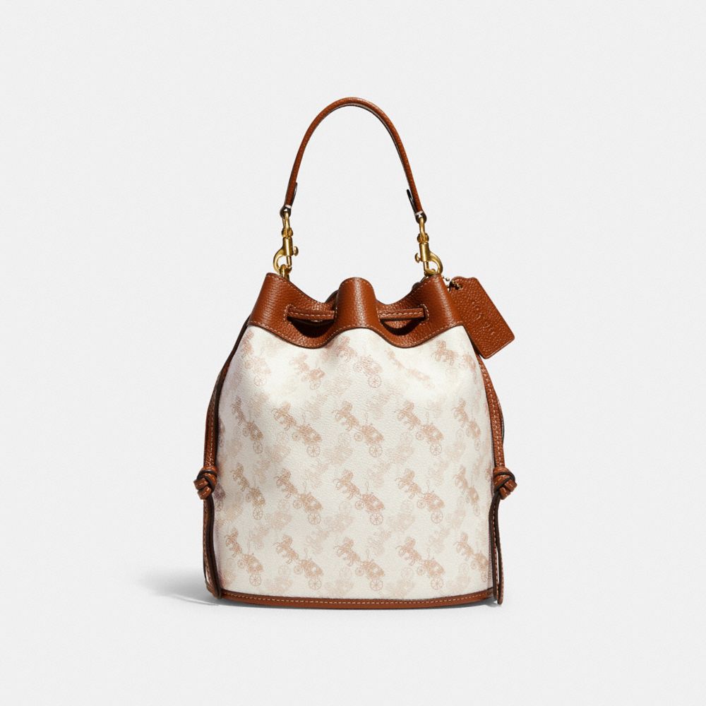 FIELD BUCKET BAG WITH HORSE AND CARRIAGE PRINT
