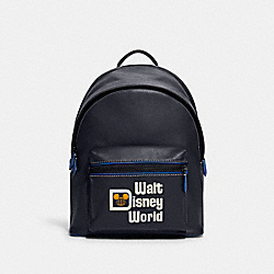Disney X Coach Charter Backpack With Walt Disney World Motif - C8488 - Black Copper/Midnight Navy Multi