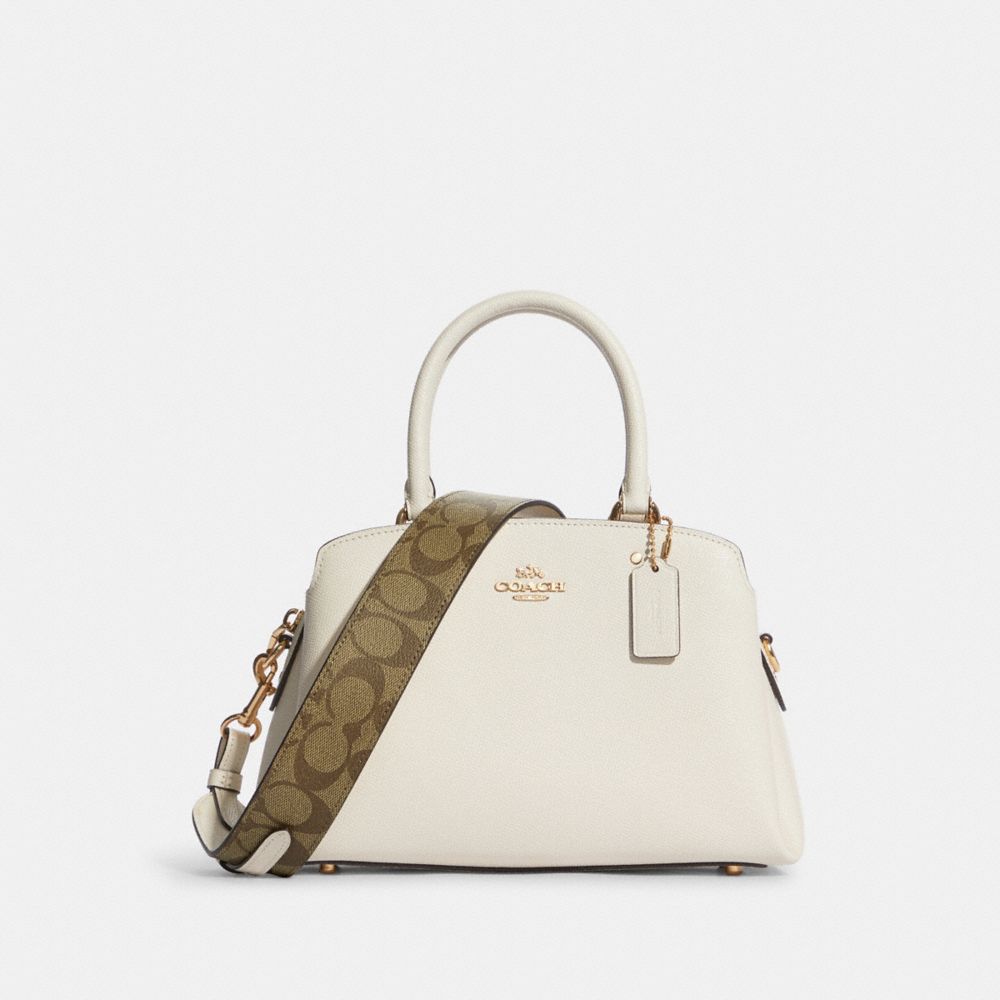 COACH C8497 - Mini Lillie Carryall With Signature Canvas Detail GOLD/CHALK/KHAKI