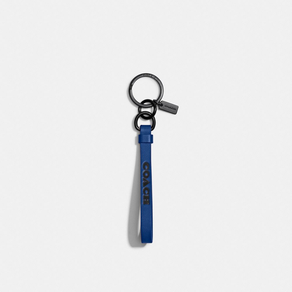 COACH C8505 Loop Key Fob BLUE FIN/BLACK