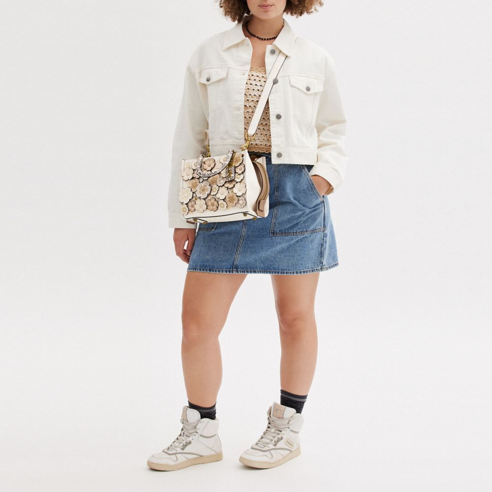 公式】COACH - コーチ | ローグ 25 カラーブロック ウィズ ティー ローズ アンド スネークスキン ディテール | 全てのレディースバッグ