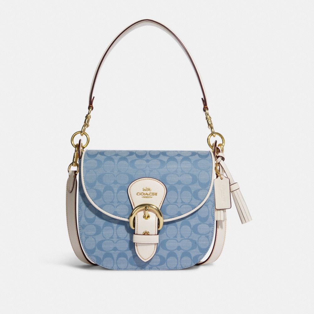 COACH C8514 Kleo Shoulder Bag 23 In Signature Chambray IM/Light Denim/Chalk