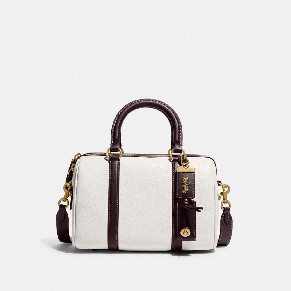 COACH C8530 Ruby Satchel 25 In Colorblock Brass/Chalk Multi